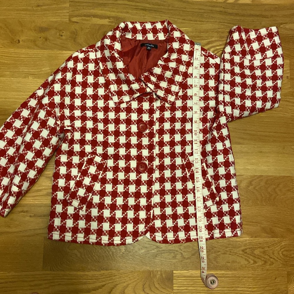 Lined Blazer In Red Check Pattern - image 2